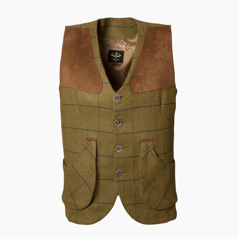 Chaleco Caza Hombre Pasión Morena 07008 Verde Tiradora Tweed