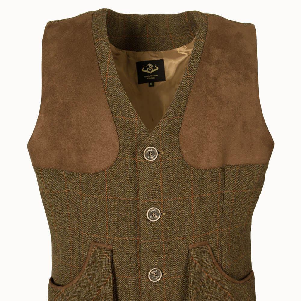 Chaleco Caza Hombre Pasión Morena 07026 Caqui Tiradora Tweed Largo 6/6
