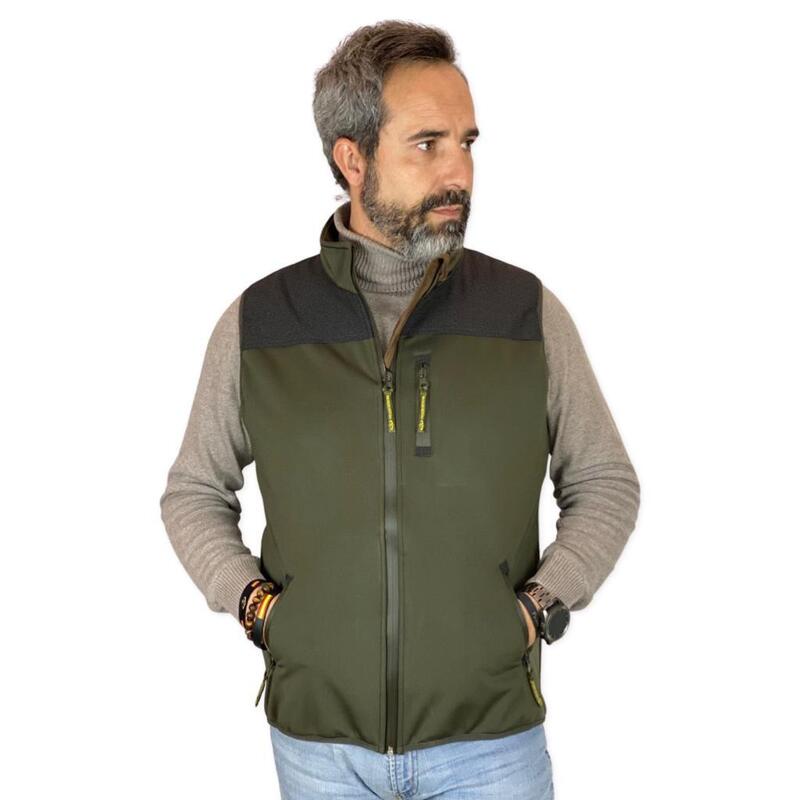 Chaleco Caza Hombre Pasión Morena 07033 Verde Soft Shell Ligero