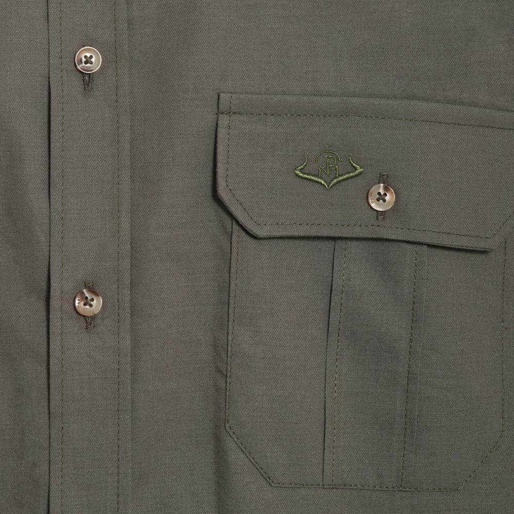 Camisa Caza Hombre Pasión Morena 01115 Verde Safari Manga Larga 3/6