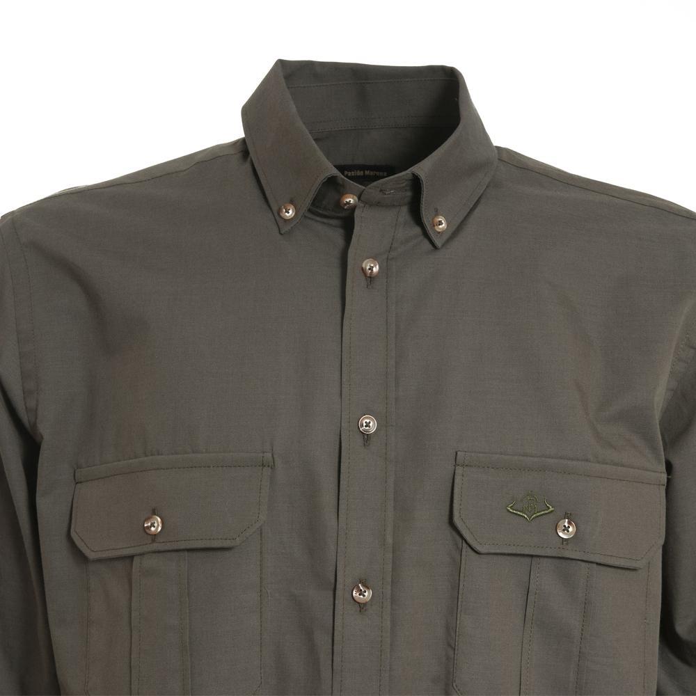 Camisa Caza Hombre Pasión Morena 01115 Verde Safari Manga Larga 2/6