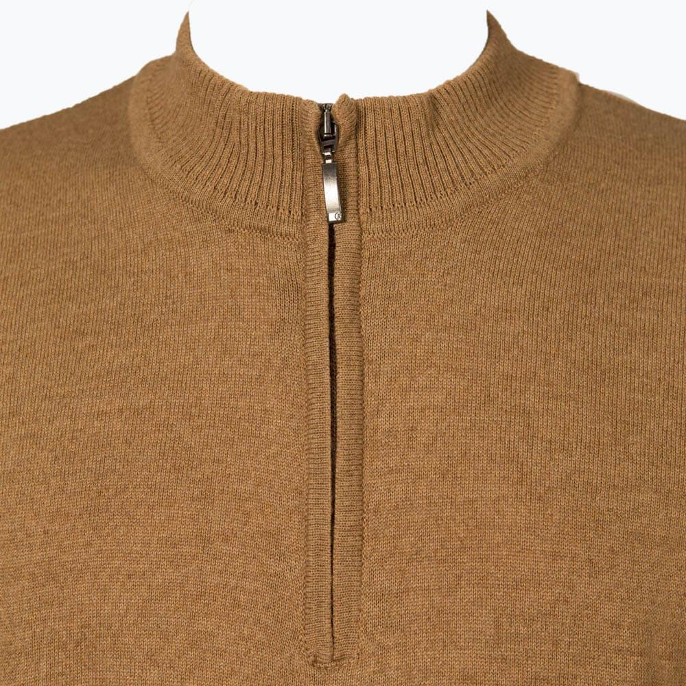 Jersey Caza Hombre Pasion Morena 03051 Camel con Cremallera 4/4