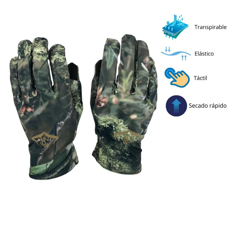 Guantes Caza Pasión Morena 25012 Camuflaje Técnico Coolmax Fino