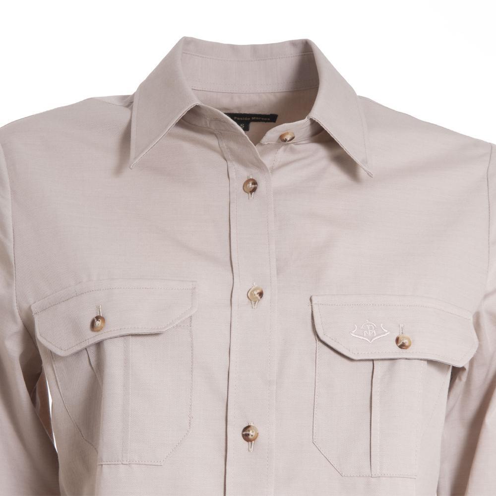 Camisa Caza Mujer Pasion Morena 02102 Beige Safari Manga Larga Decathlon