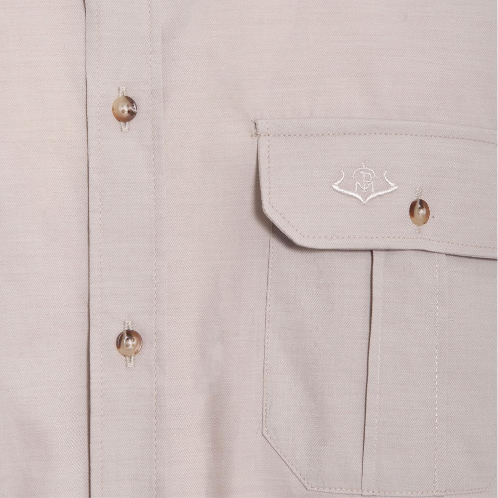 Camisa Caza Hombre Pasión Morena 01115 Beige Safari Manga Larga 3/6