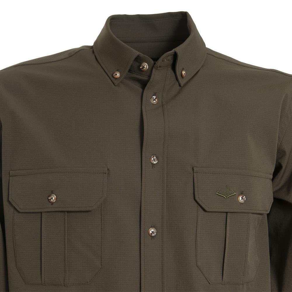 Camisa Caza Hombre Pasión Morena 01100 Verde Safari Manga Larga 3/6