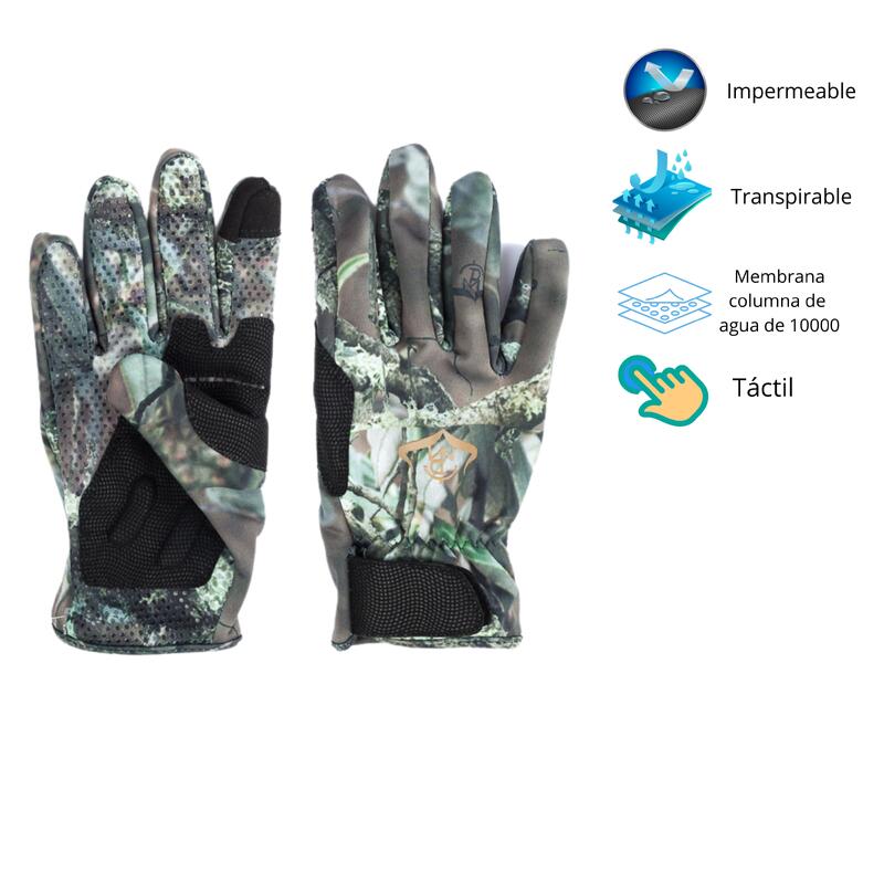 Guantes Caza Pasión Morena 25013 Camuflaje Técnico Soft Shell Grueso