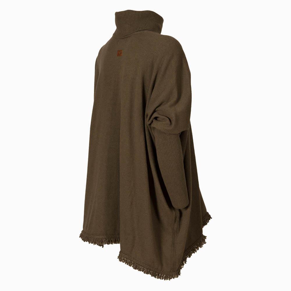 Poncho Caza Mujer Pasion Morena 04067 Marrón Corto Cuello Alto Manga Larga 2/4