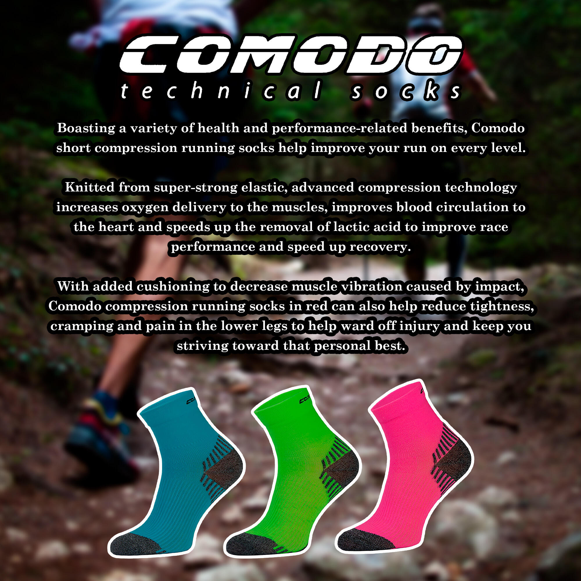 Compression Running Socks | Low Cut Ankle | Mens & Womens 3/3