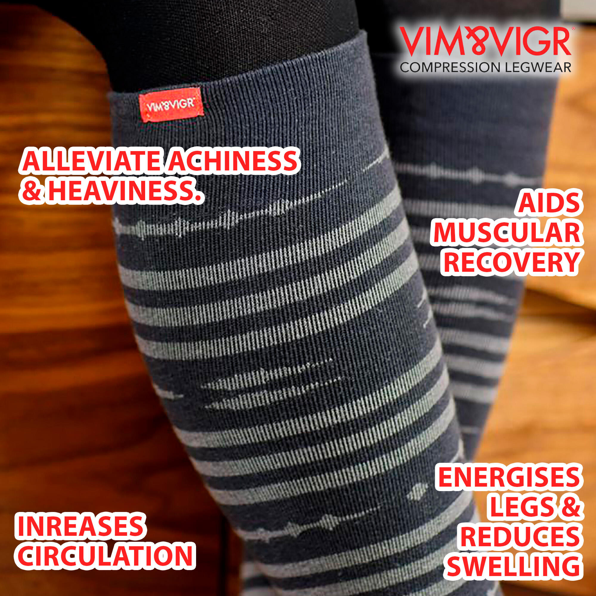 Merino Wool Graduated Compression Socks | 15-20 mmhg | Unisex 3/7