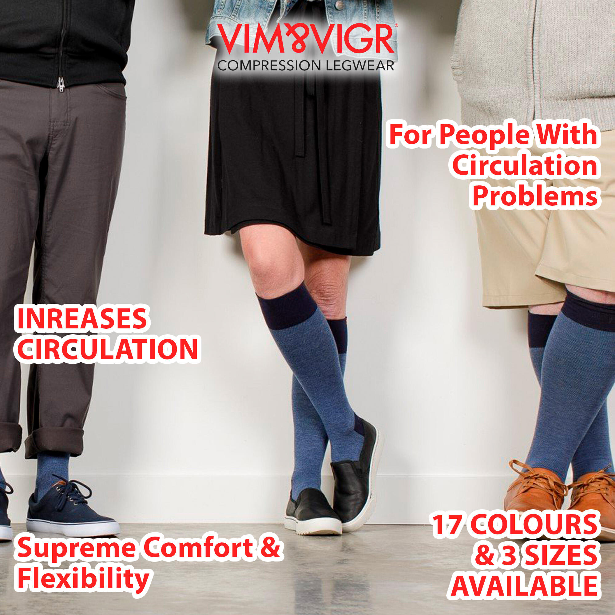 Cotton Graduated Compression Socks | 30-40 mmhg | Unisex 3/7