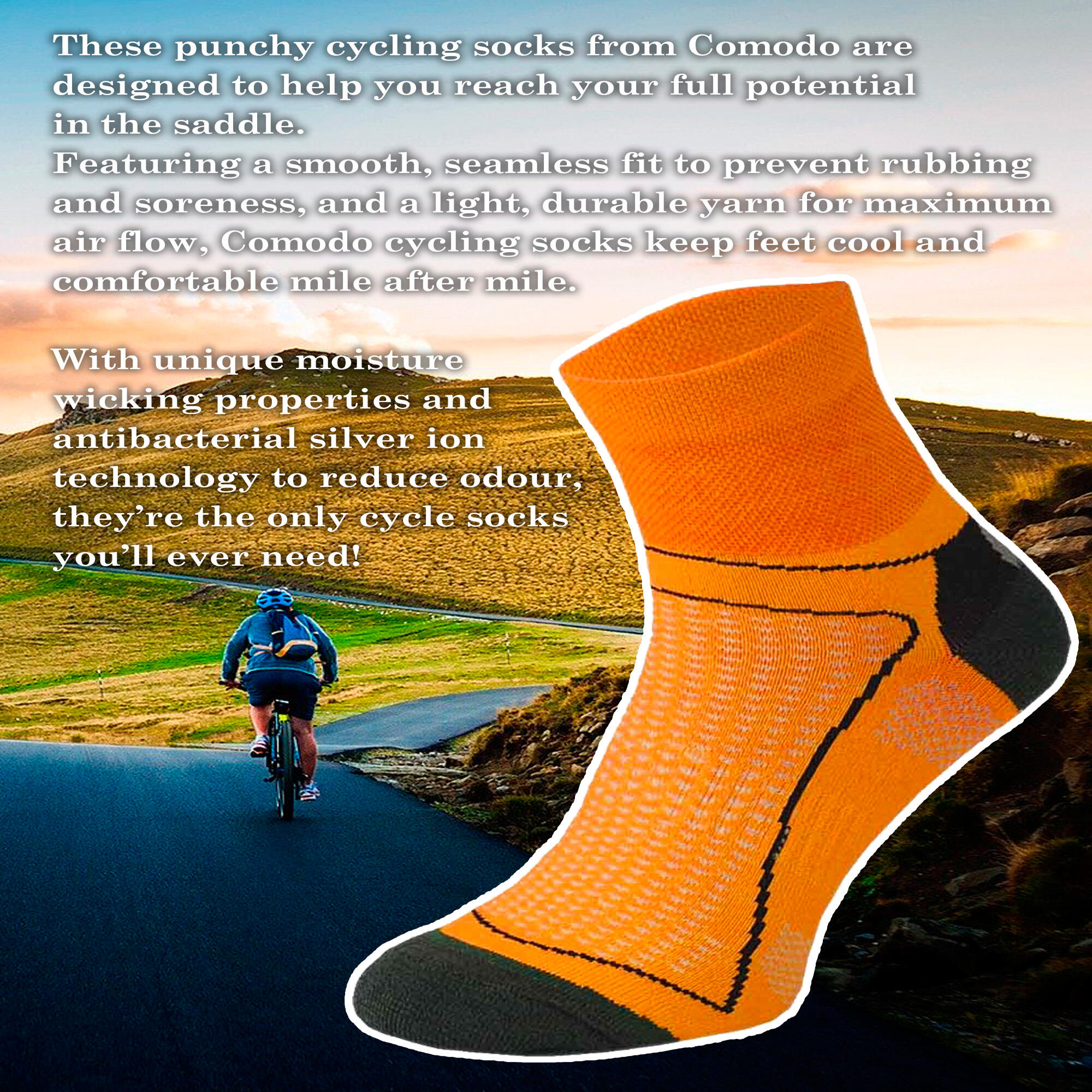 1 Pack High Vis Neon Low Cut Cycling Socks 3/3