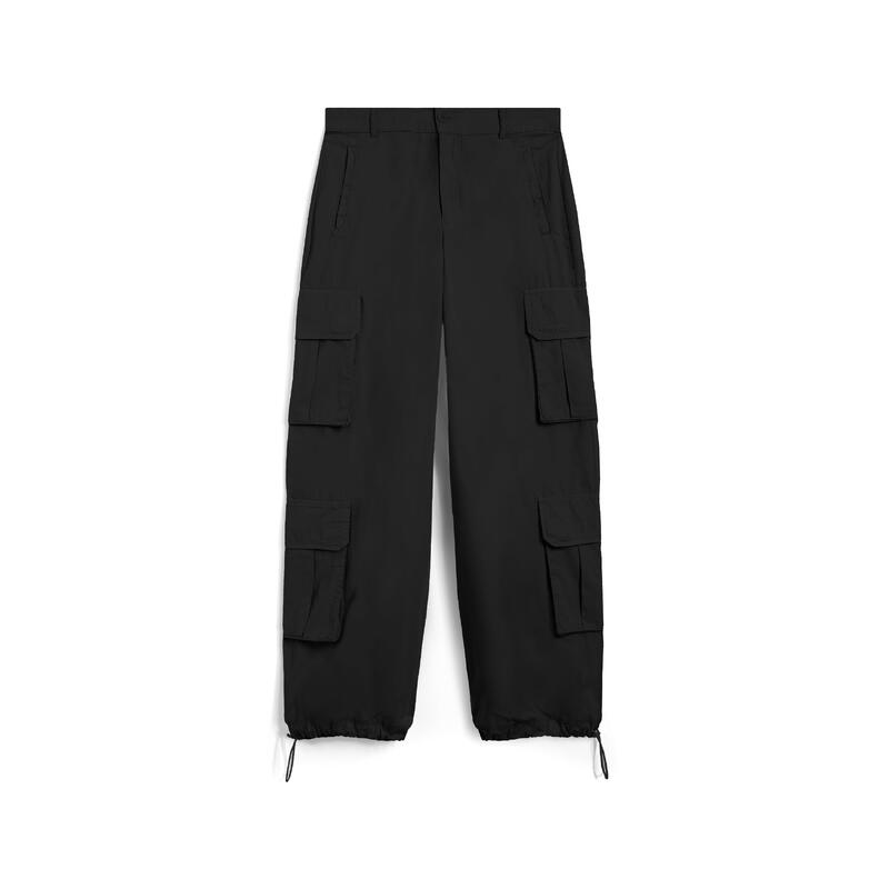 Pantaloni cargo baggy fit in popeline con quattro tasconi