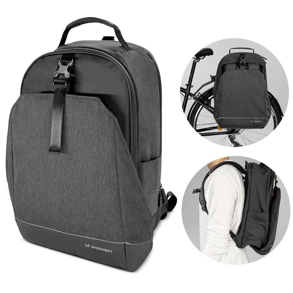 2x Wozinsky torba rowerowa na bagażnik plecak rowerowy ze stelażem 2w1 40l