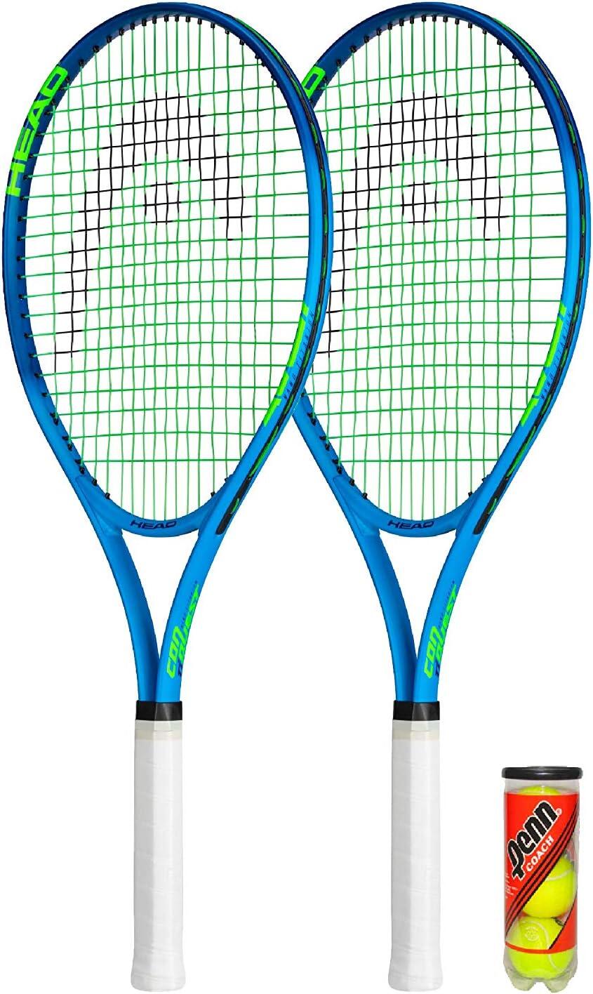 Head Ti Conquest Tennis Racket Twin Set, Covers & Balls 1/3