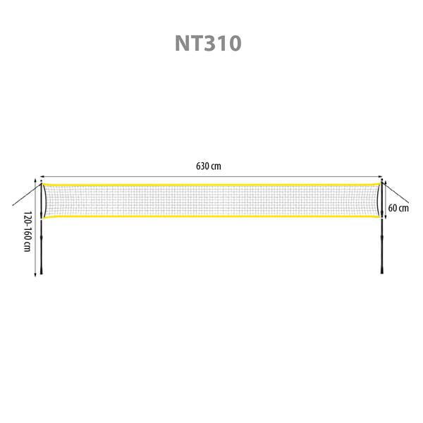 Siatka do badmintona słupki teleskopowe 600x60 cm w pokrowcu Nt310 Nils