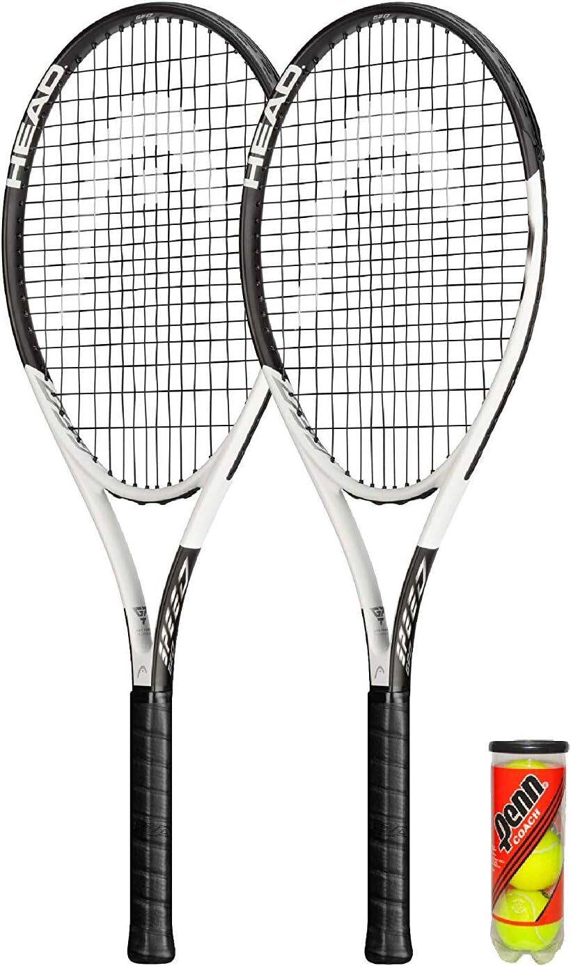 HEAD Head Geo Speed Graphite Tennis Racket Twin Set, Covers & Balls
