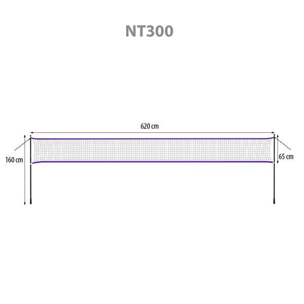 Plasă badminton + suport rafturi din metal Nils NT300