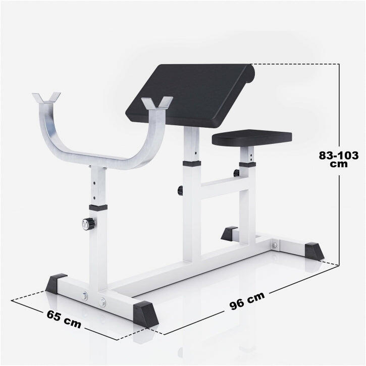 GORILLA SPORTS BANC DE MUSCULATION CURL | MUSCULATION | BLANC