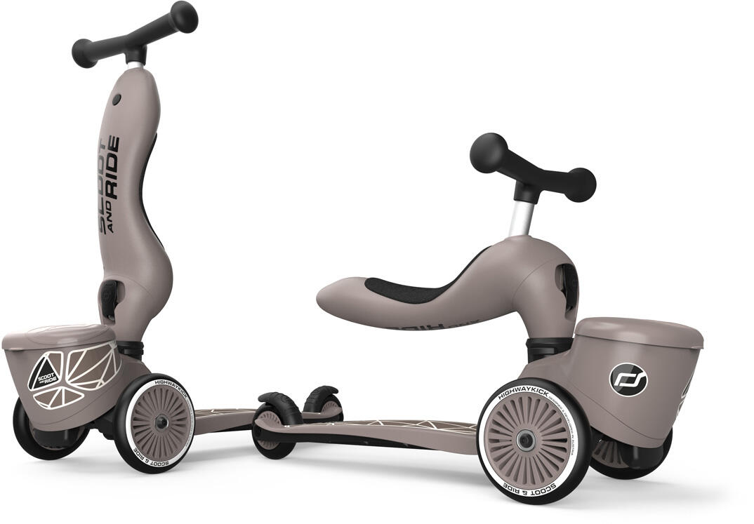 Jeździk i Hulajnoga Scootandride 2W1 z zamykanym schowkiem Brown lines