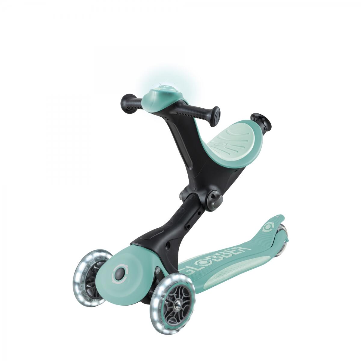 GLOBBER GO-UP DELUXE LIGHTS dunkelmint, mit Leuchtrollen und Leuchtmodul 5/8