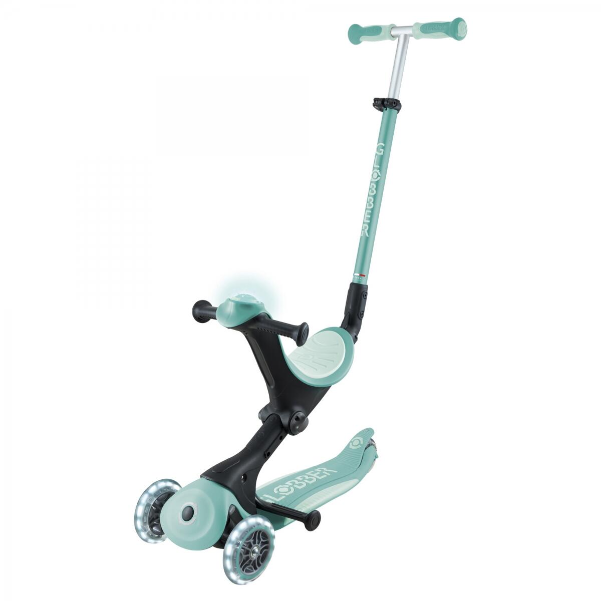 GLOBBER GO-UP DELUXE LIGHTS dunkelmint, mit Leuchtrollen und Leuchtmodul 3/8