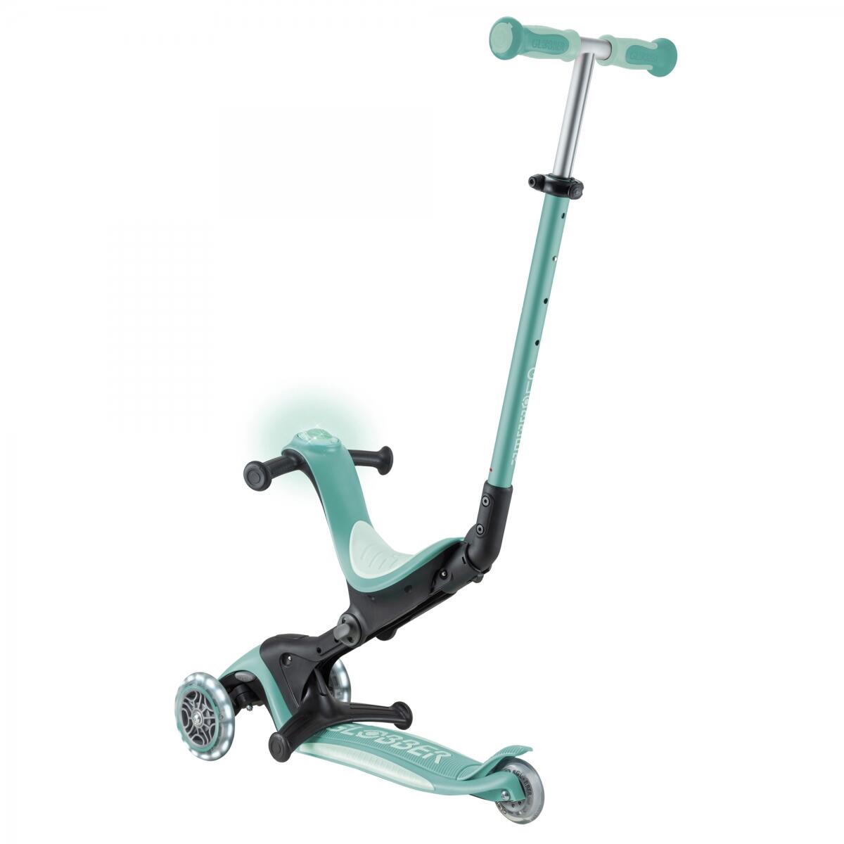 GLOBBER GO-UP DELUXE LIGHTS dunkelmint, mit Leuchtrollen und Leuchtmodul 2/8