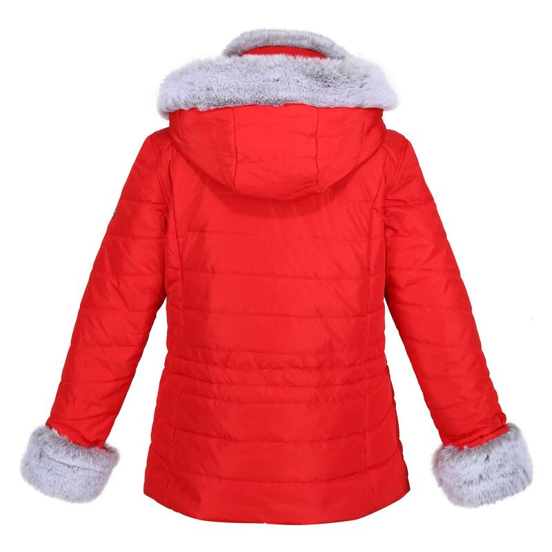 Chaqueta Willabella Ribete de Piel Sintética para Mujer Código Rojo