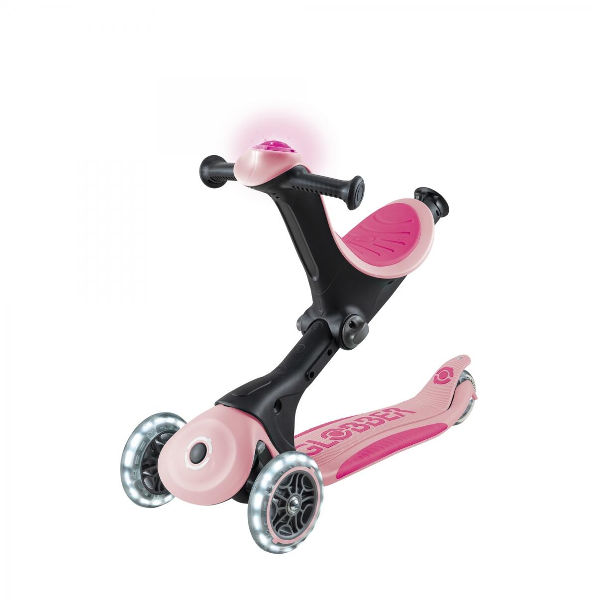 Globber Go Up Deluxe Flash Lights Pastel Pink 5/7