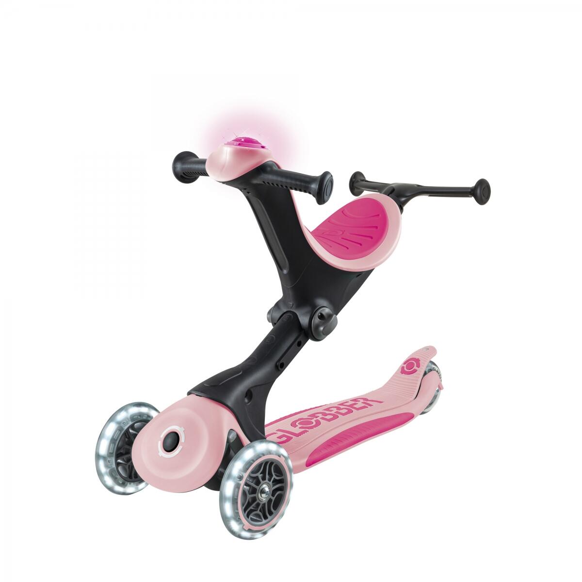 Globber Go Up Deluxe Flash Lights Pastel Pink 4/7