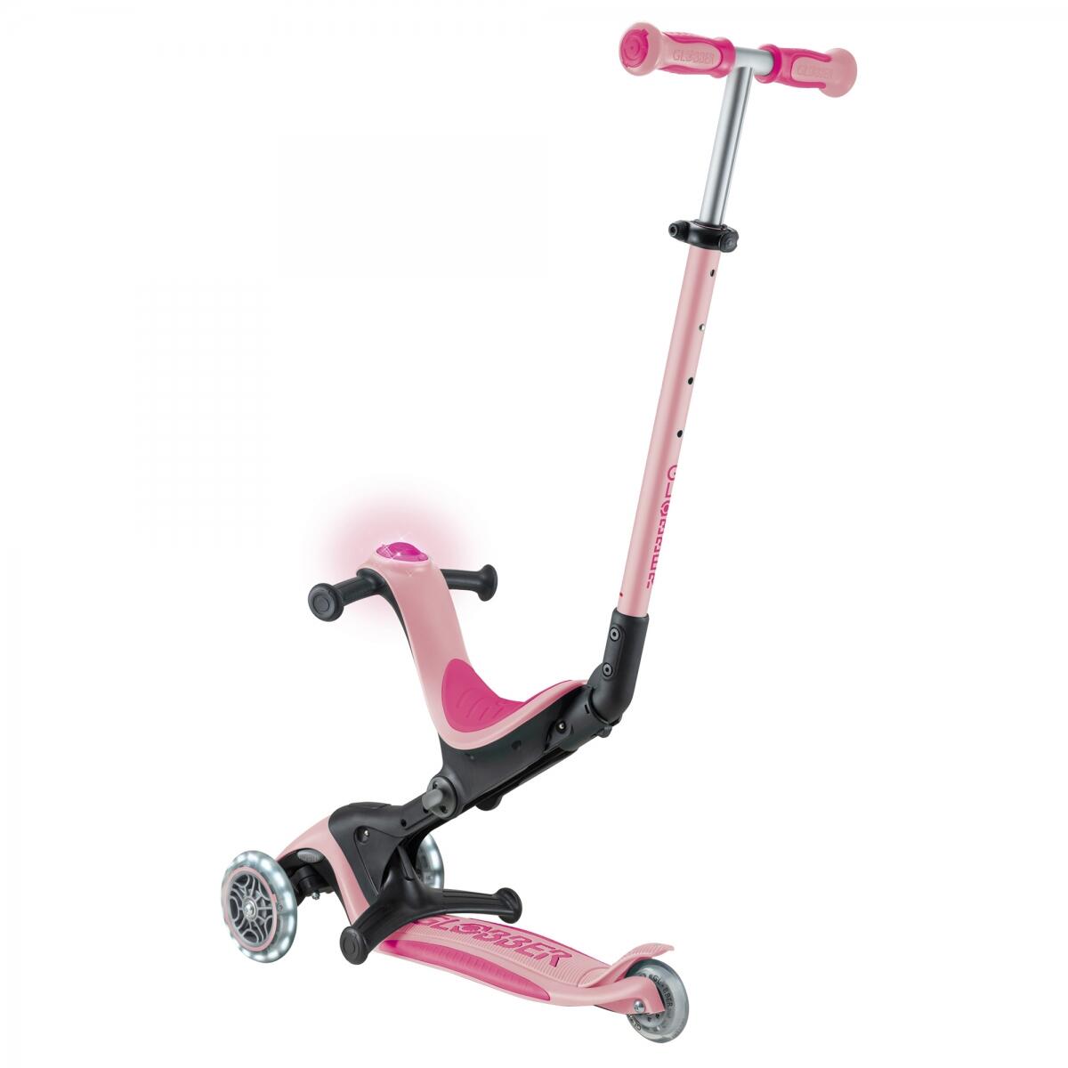 Globber Go Up Deluxe Flash Lights Pastel Pink | Decathlon