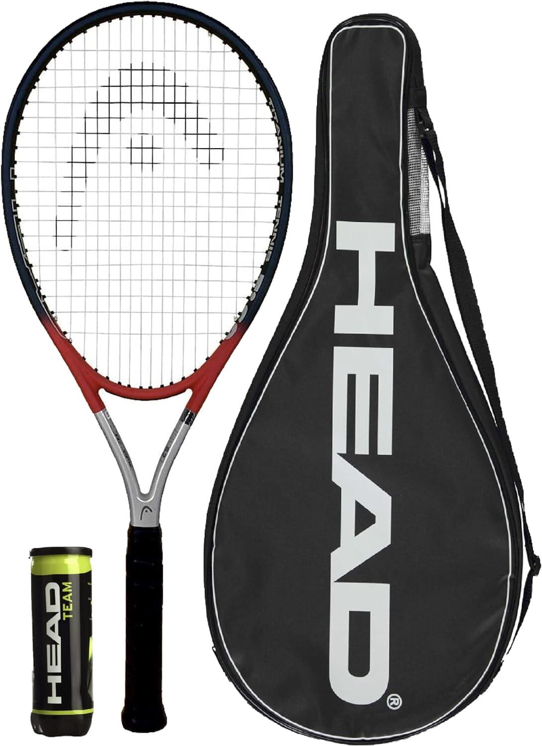 Head Ti S2 Comfort Titanium Tennis Racket, Cover & Balls - Grip 2 1/4