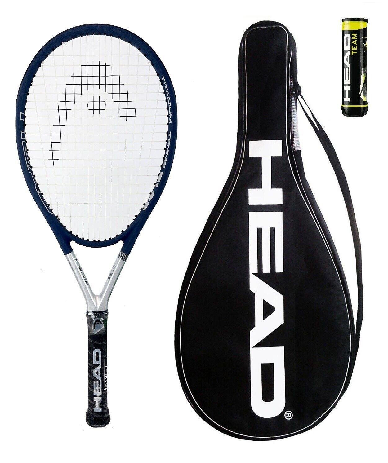 Head Ti S5 Comfort Titanium Tennis Racket, Cover & Balls - Grip 2 1/4