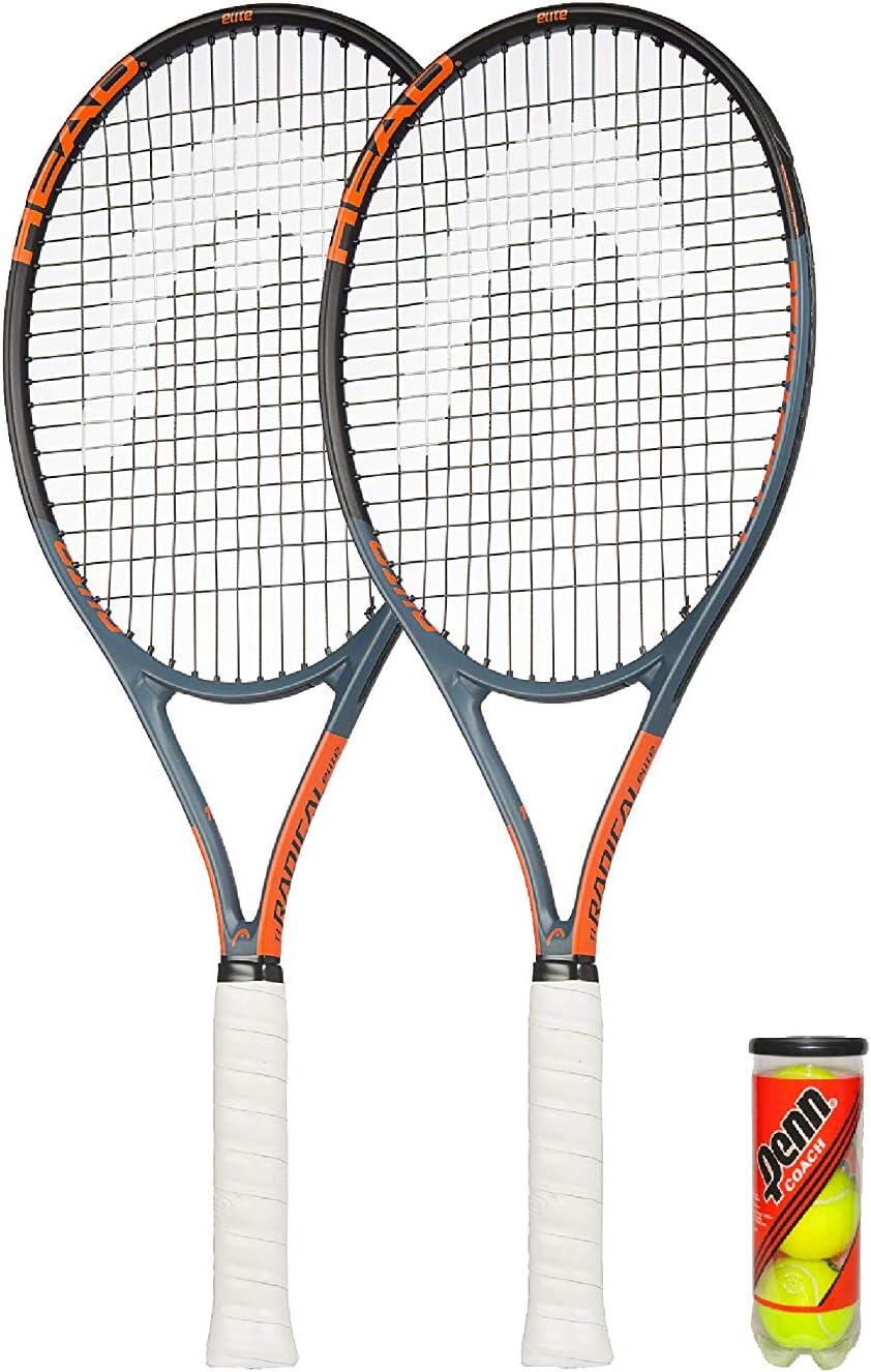 Head Ti Radical Elite Graphite Tennis Racket Twin Set, Covers & Balls 1/3