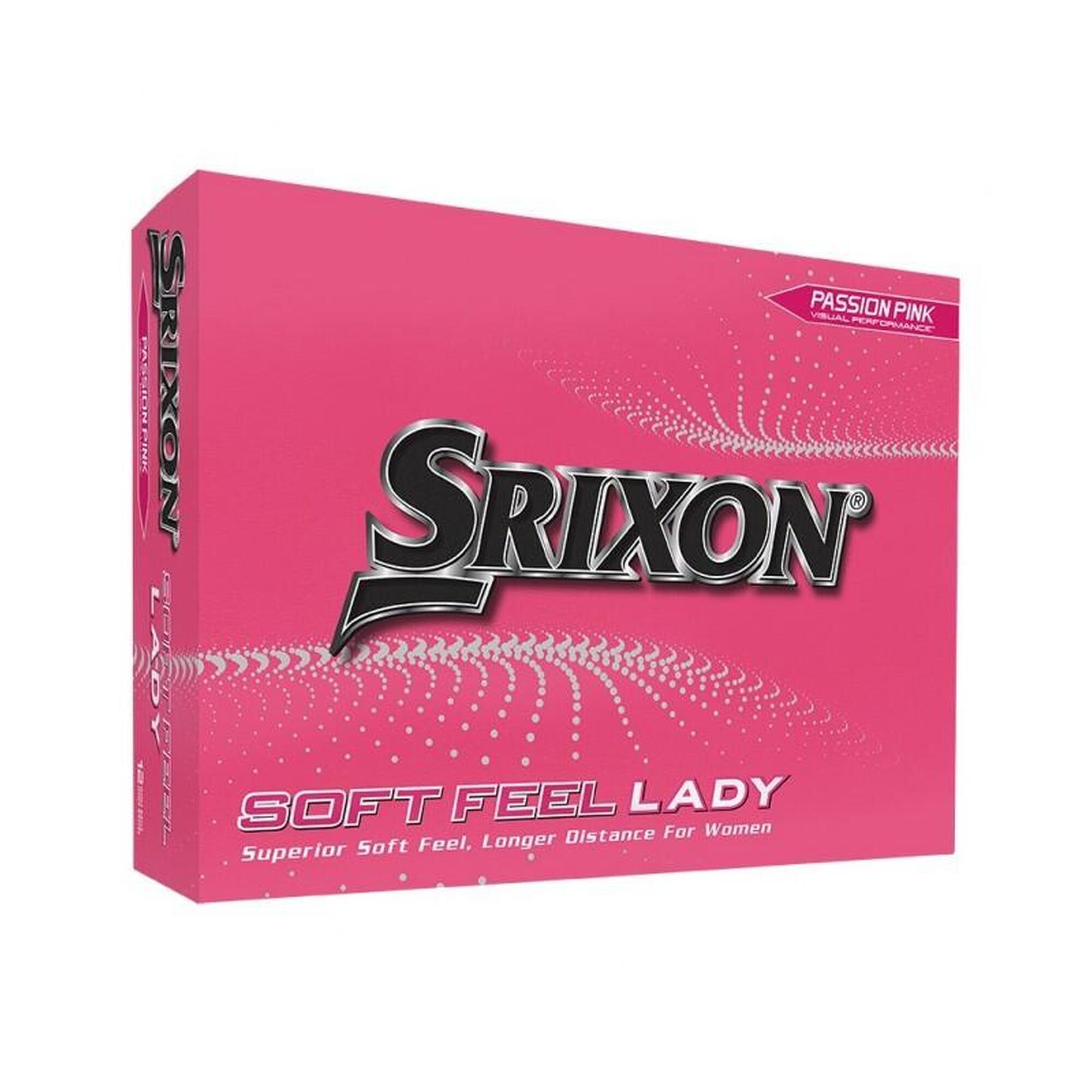 Boîte de 12 Balles de Golf Srixon Soft Feel Ladies Rose Passion New