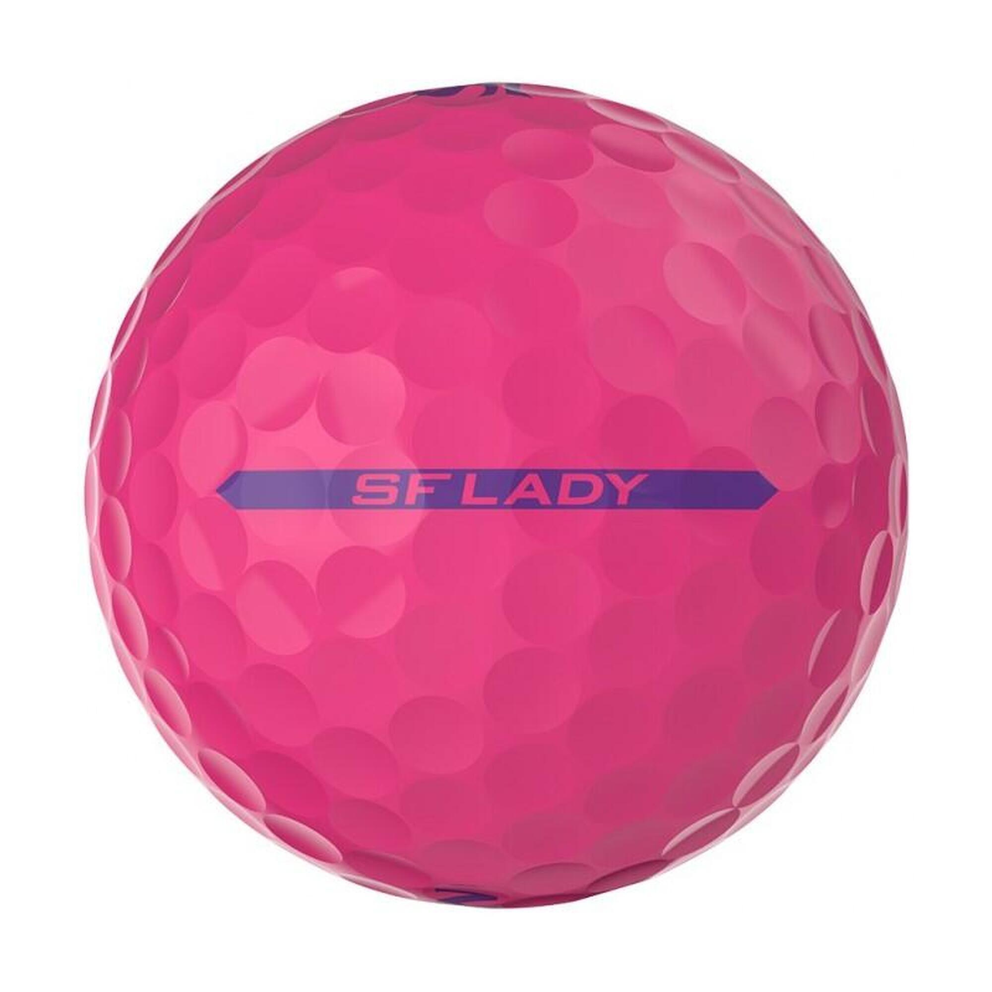 Caixa com 12 bolas de golfe Srixon Soft Feel Ladies Rose Passion New