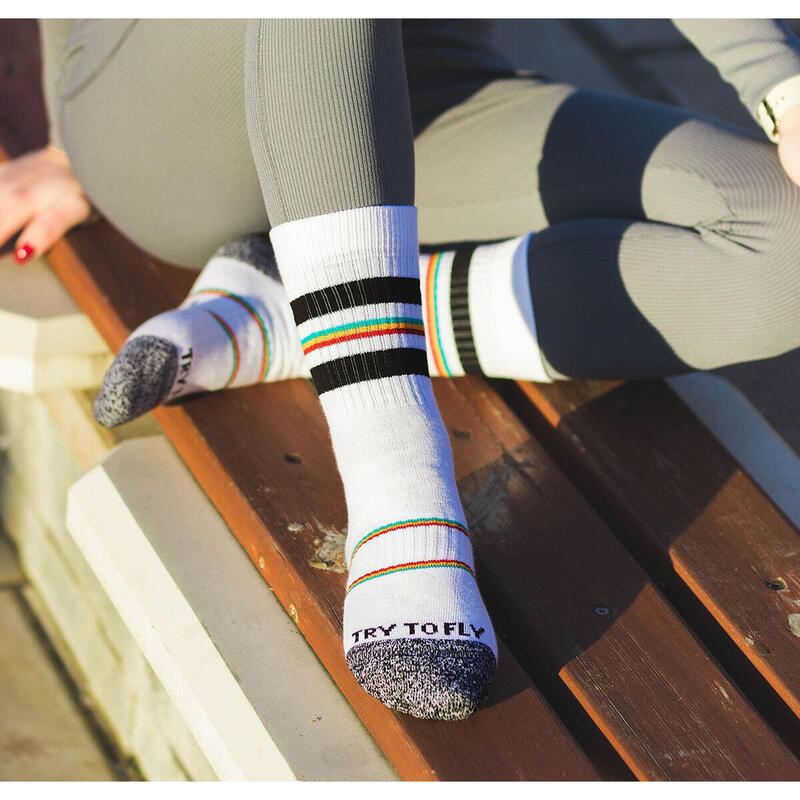 Șosete Termice Active Lifestyle cu Dungi ,39-42 EU, Alb