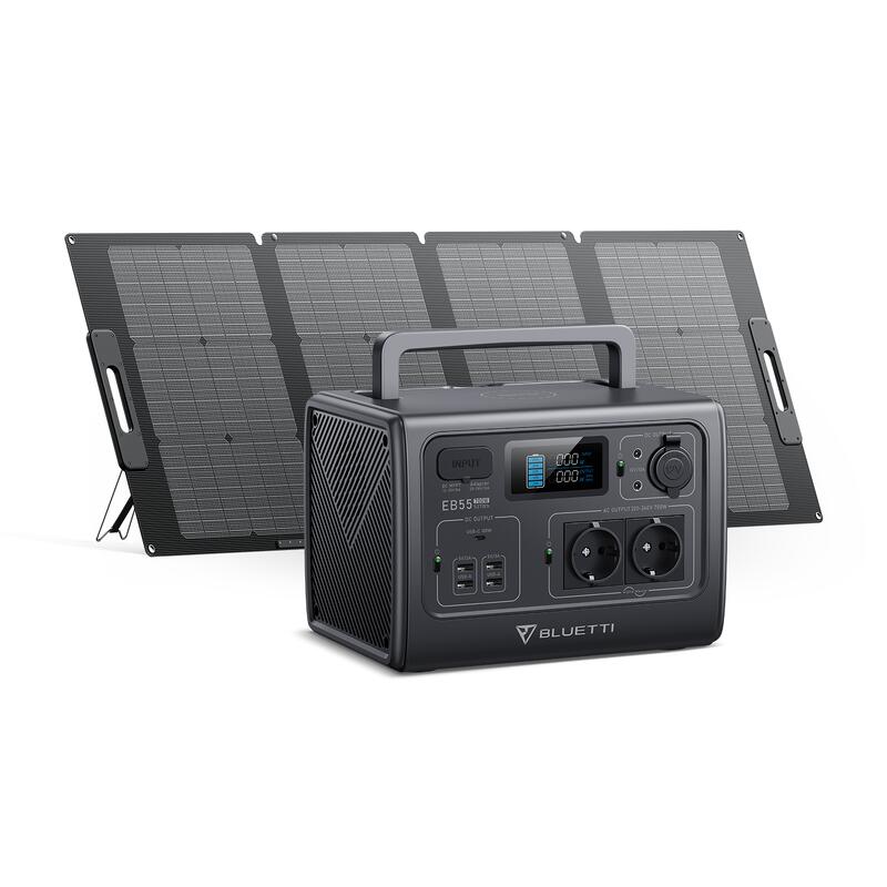 BLUETTI Gerador solar EB55 537Wh/700W com painel solar PV120S incluído