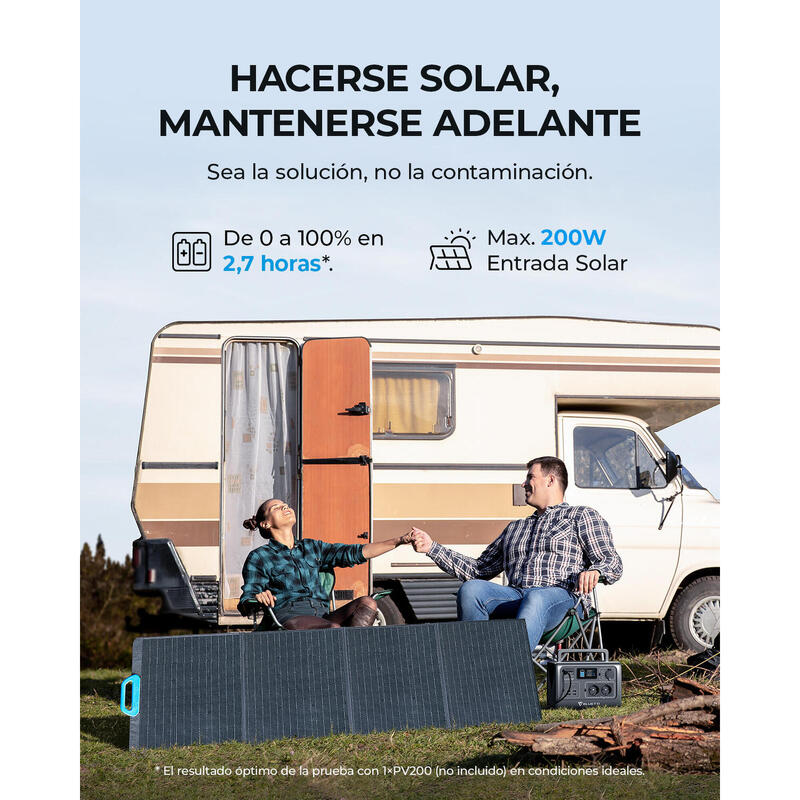 Solar Powerstation BLUETTI EB55+PV120S,700W zonne-generator voor outdoor camping