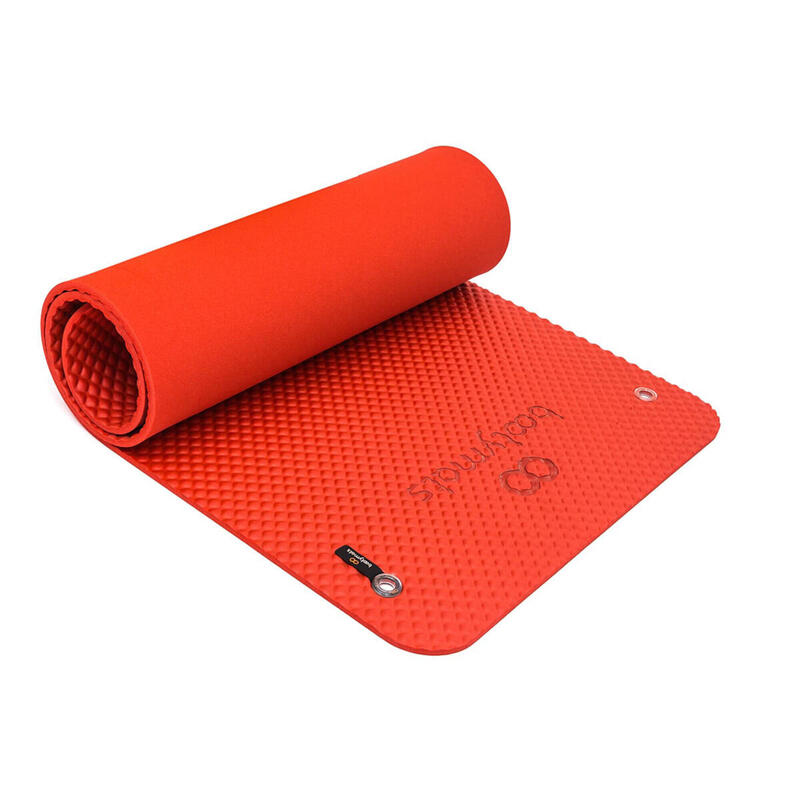Tapis de sol pour exercices polyvalents, Fitness et Pilates. 160x60cm. Rouge