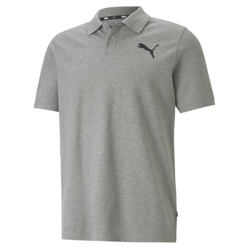 Polo in tessuto piquet Essentials uomo PUMA Medium Gray Heather Cat