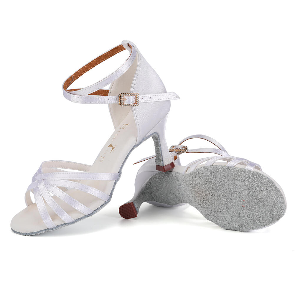 SAPATOS DE DANÇA BURTAN HAVANA PARA SALÃO DE BAILE SALSA BRANCO 7 CM 6/7