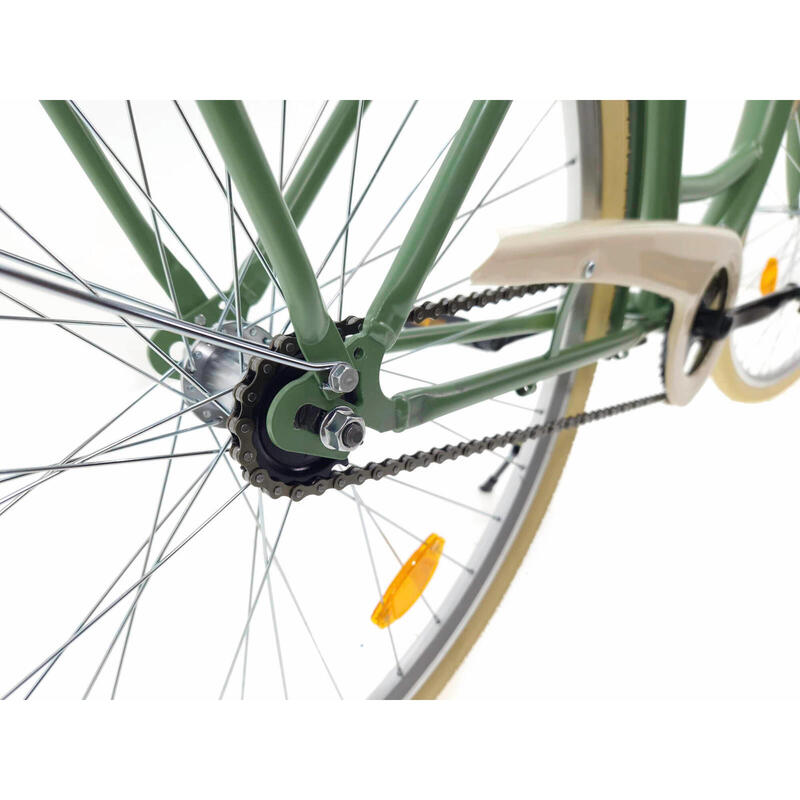 Bicicleta dama cu cos Davi®Davi Lila1 viteze Roata 28″, 160-185 cm, Verde