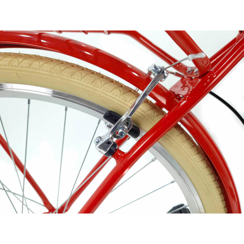 Bicicleta dama cu cos Davi® Emma 7 viteze Roata 28″, 160-185 cm, Roșu