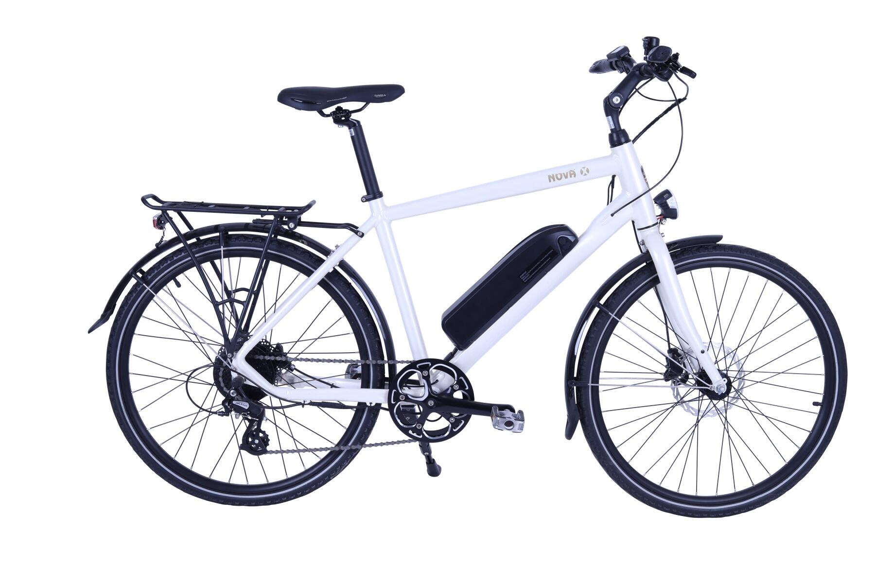 Batribike Nova-X Crossbar Hybrid Electric Bike, 10.4Ah - White 1/2