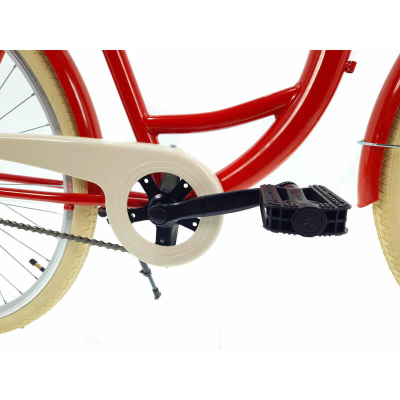 Bicicleta dama cu cos Davi® Lila 1 viteze Roata 28″, 160-185 cm, Roșu