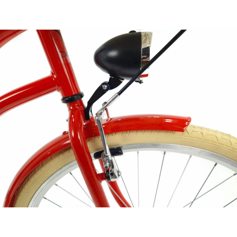 Bicicleta dama cu cos Davi® Lila 1 viteze Roata 28″, 160-185 cm, Roșu