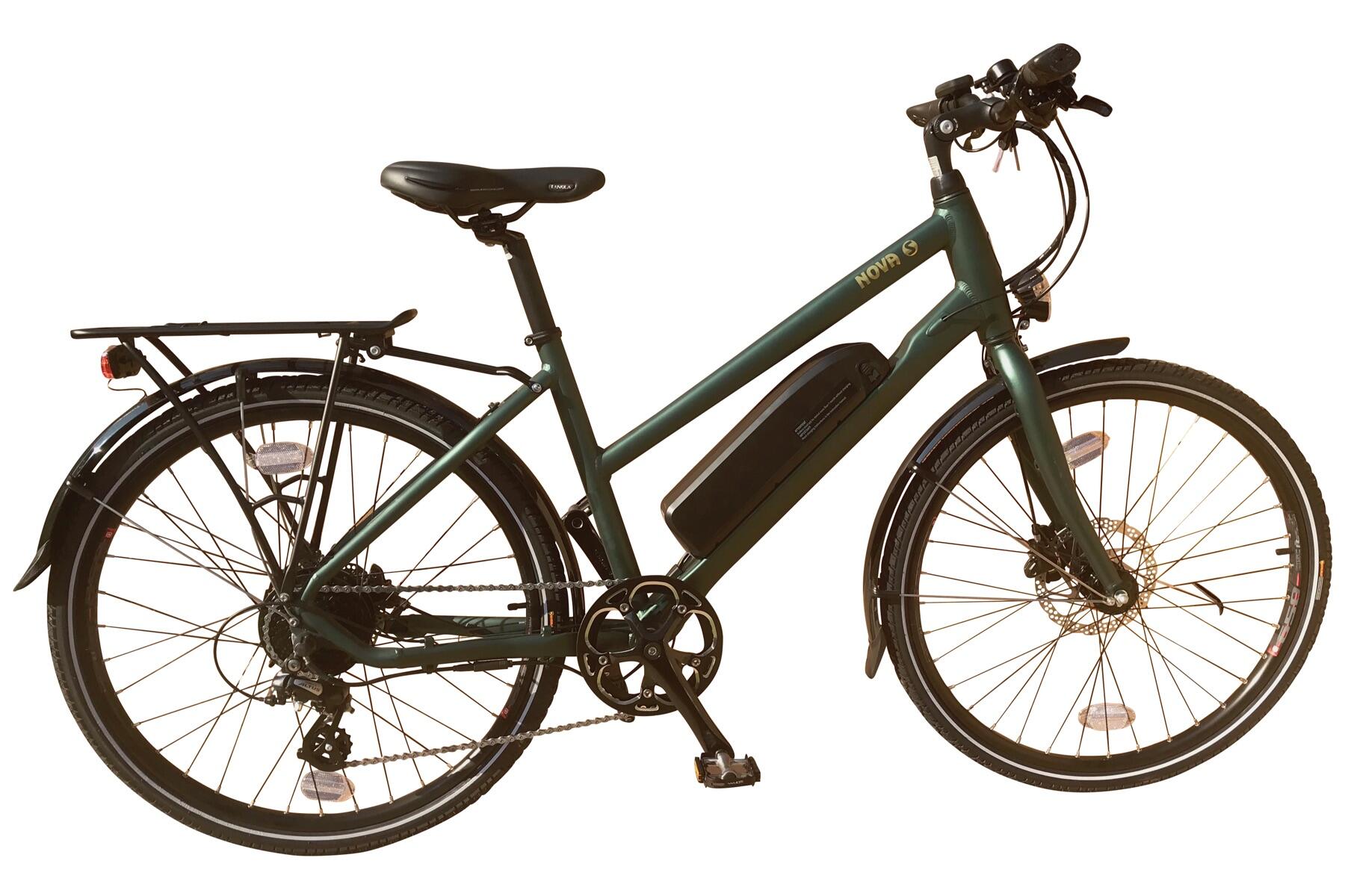 Batribike Nova-S Trapeze Hybrid Electric Bike, 10.4Ah - Green 1/2