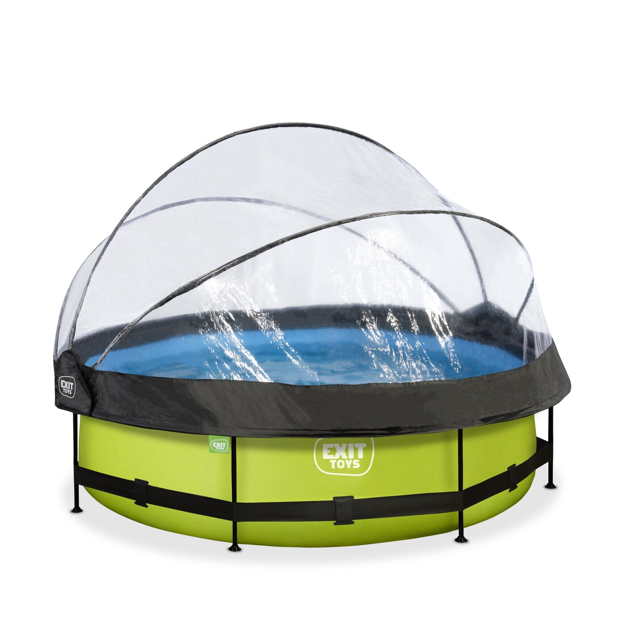 Exit Toys - Piscine Couverte Wood Ø300x76cm Avec Pompe Filtrante - Piscine - Vert - No Size - Decathlon