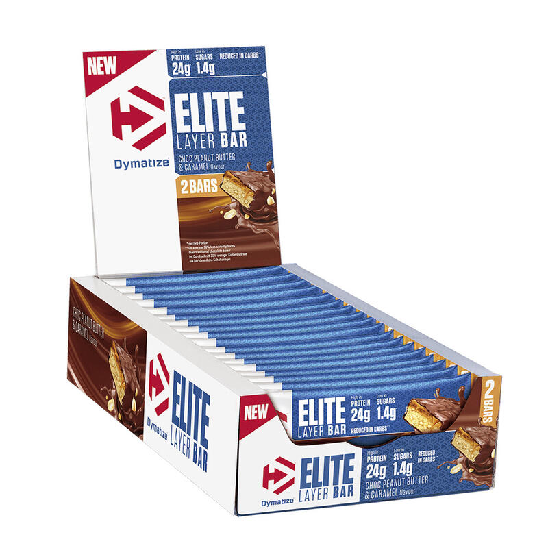 Dymatize Elite Layer Bar Peanut Butter - Caramel 18x(2x30g)-Protein Riegel